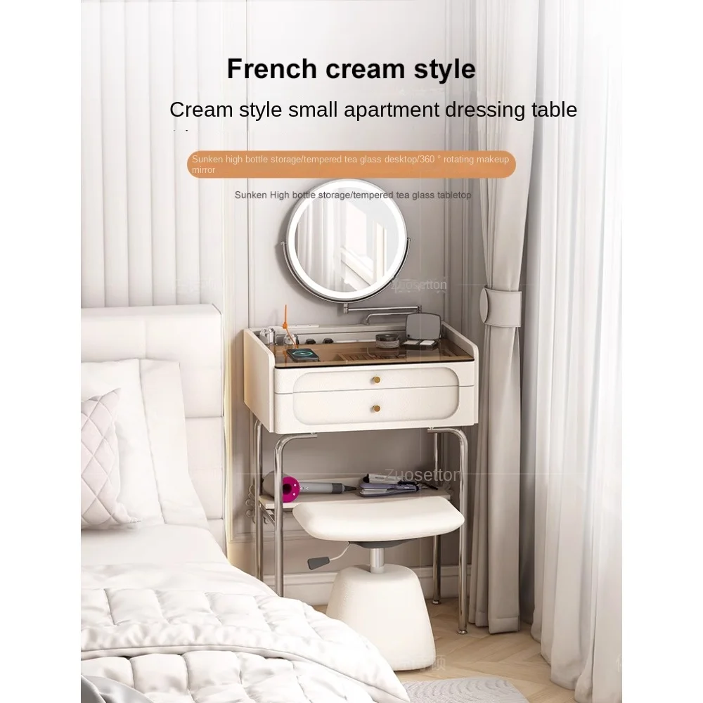 

Cream style makeup table, dressing table, small unit bedroom 50cm ultra narrow makeup table, 40cm mini 70cm long