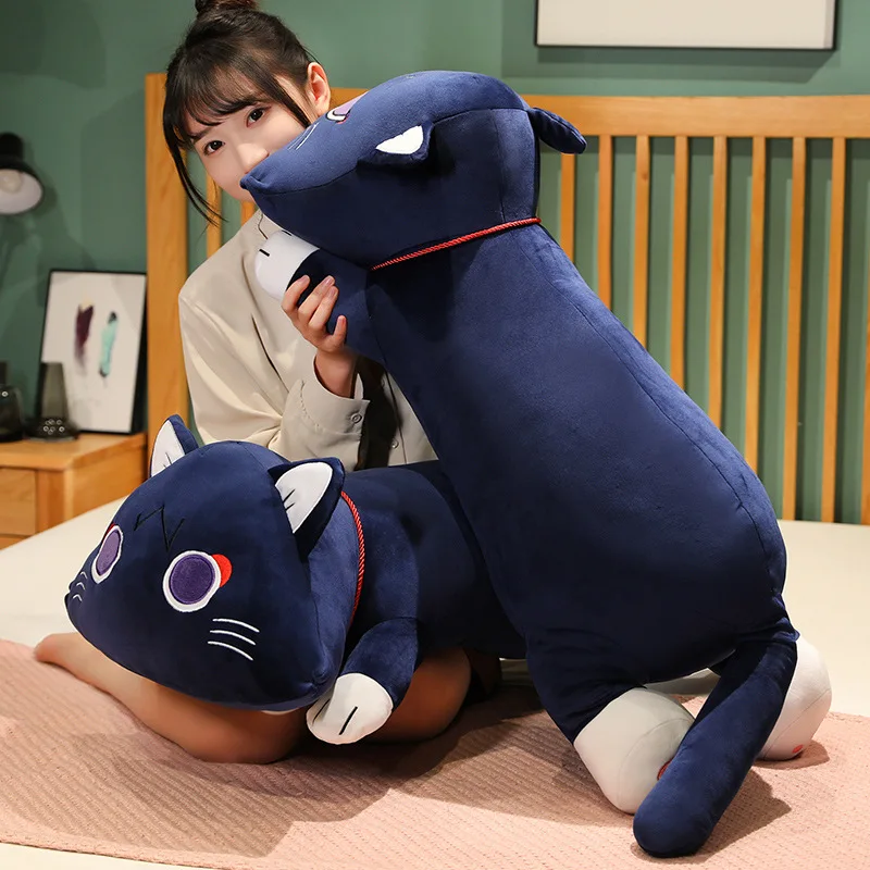 Genshin Impact Anime Wanderer Plush Long Pillow Soft Stuffed Animal Fluffy Scaramouche Cat Plushie Dolls Kids Xmas Birthday Gift