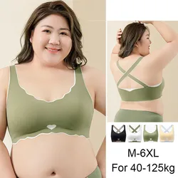 M-6XL For 40-125kg Plus Size Women Bra Female Seamless Beautiful Cross Back Underwired Bras