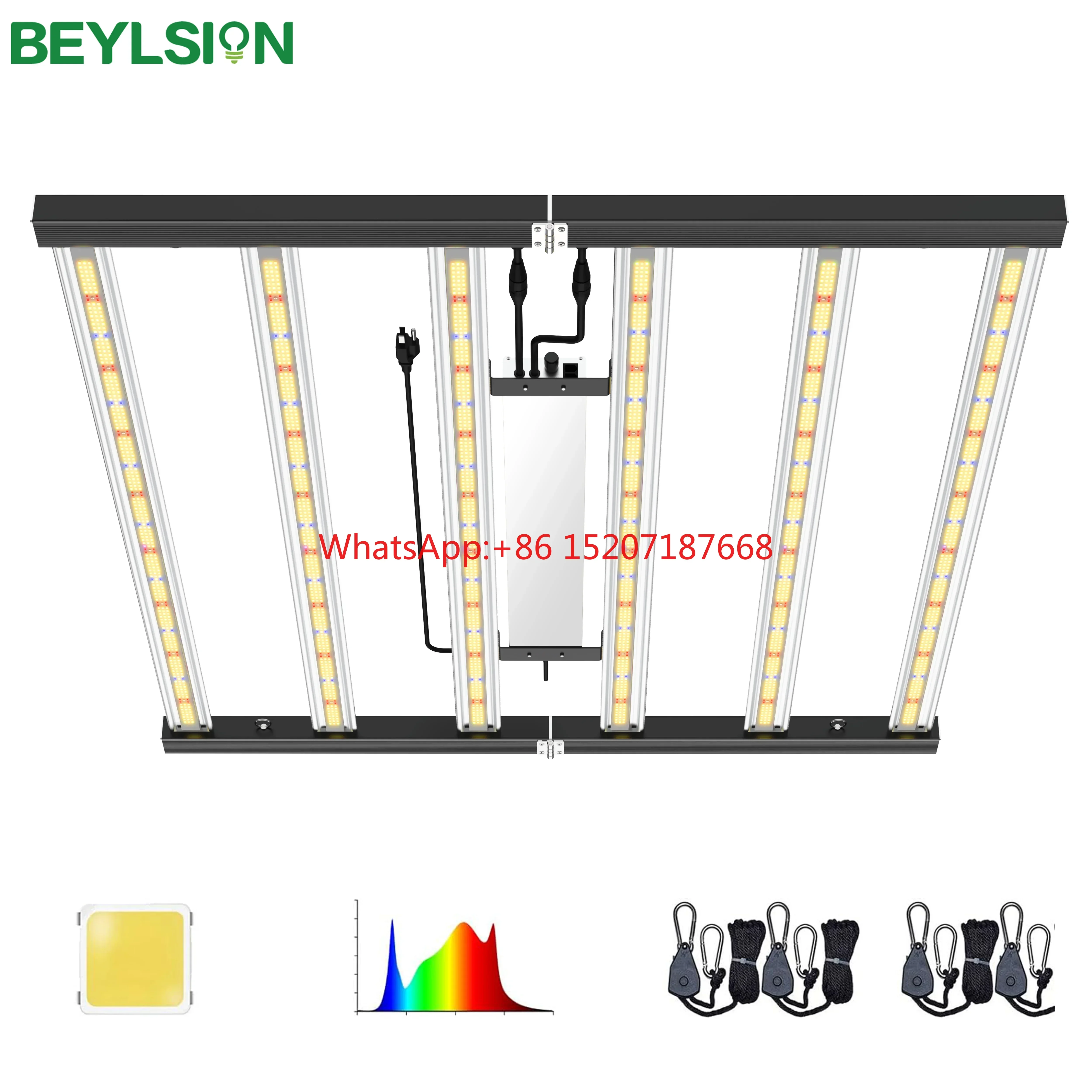 

BEYLSION 720W Samsung LED Grow Light Bar IR UV Foldable Professional Greenhouse Grow Lamp For Indoor Plants Indoor Gardening