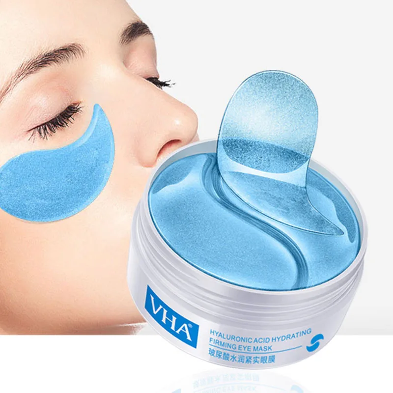 Mascarilla de colágeno de cristal de ácido hialurónico, 60 uds., antiojeras, elimina las bolsas de los ojos, parches hidratantes antiarrugas para los ojos