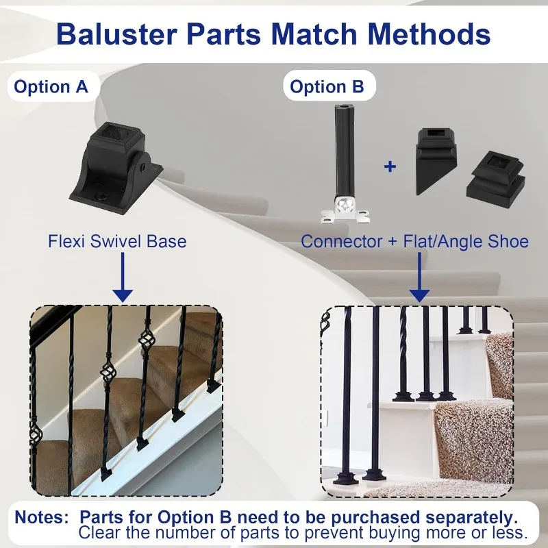 Balaustre per mandrini per scale Cestino singolo cavo con doppia torsione Balaustre per scale quadrate in metallo da 1/2"