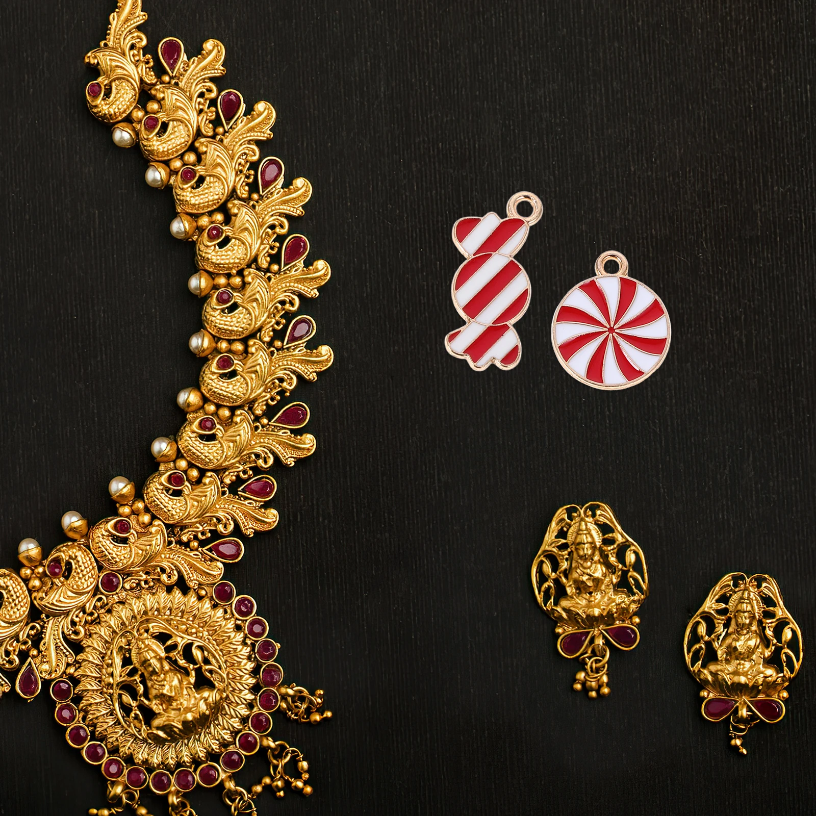 

90 шт., кулон в виде конфетной трости, рождественские украшения, подвески из сплава, принадлежности для рукоделия, ожерелье, браслет, серьги, праздничные украшения