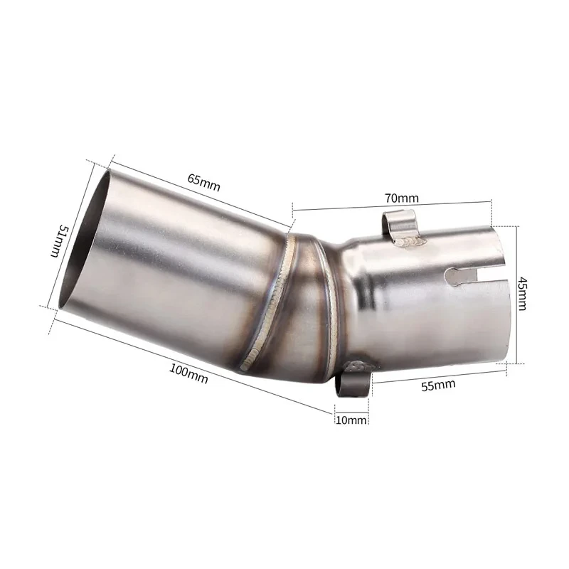 51MM Motorcycle Exhaust System Modified Stainless Steel Exhaust Pipe Middle Section For CFMOTO 450SR 450 SR 2022 2023 Years