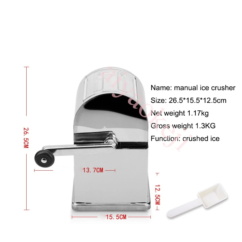 Household Manual Ice Shaver Ice Crusher Ice Block Slush Breaking Machine Snow Cone Maker Machine