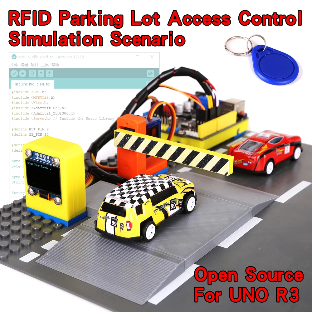 RFID parking lot access control system scene simulation Arduino teaching model STEM school science NFC RFID module RC522 MFRC