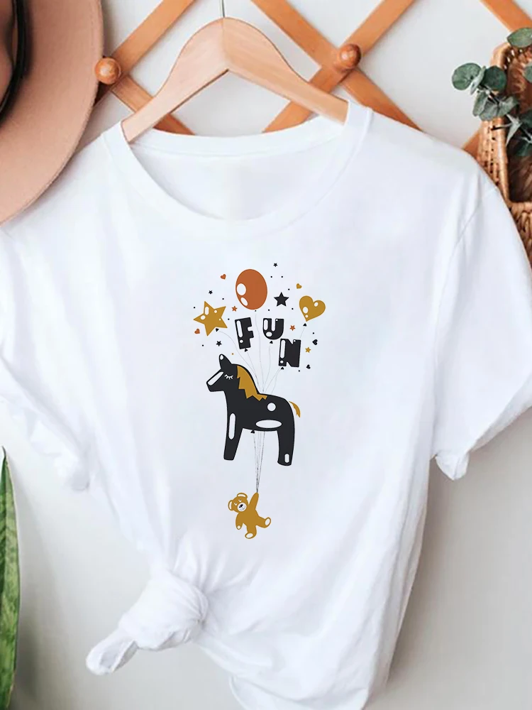 2022 New Women T-shirts born to be wild Casual Harajuku Love Printed Tops Tee Summer Short Sleeve T shirt For Lady Clothing image 2
