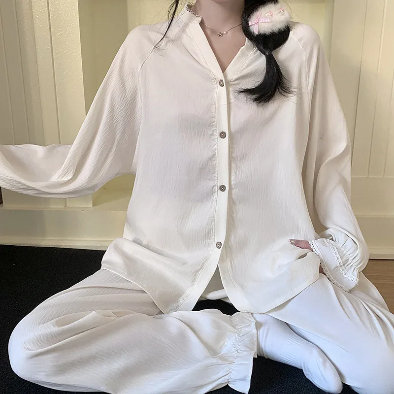 

Пижамы Mujer Oferta, новые женские пижамы с длинными рукавами, хлопковая осенне-зимняя одежда для сна, комплект для сна, свободная домашняя одежда