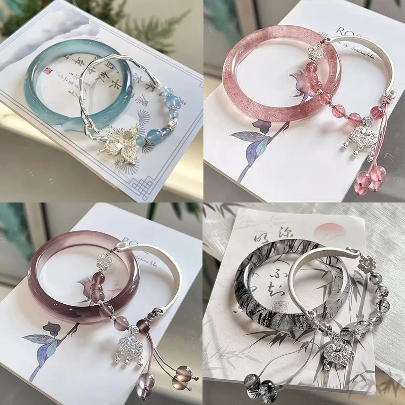 2Pcs Exquisite Chinese Style Tassels Bracelet For Women Girls Versatile Ancient Style Bracelet Jewelry Accessories Gifts