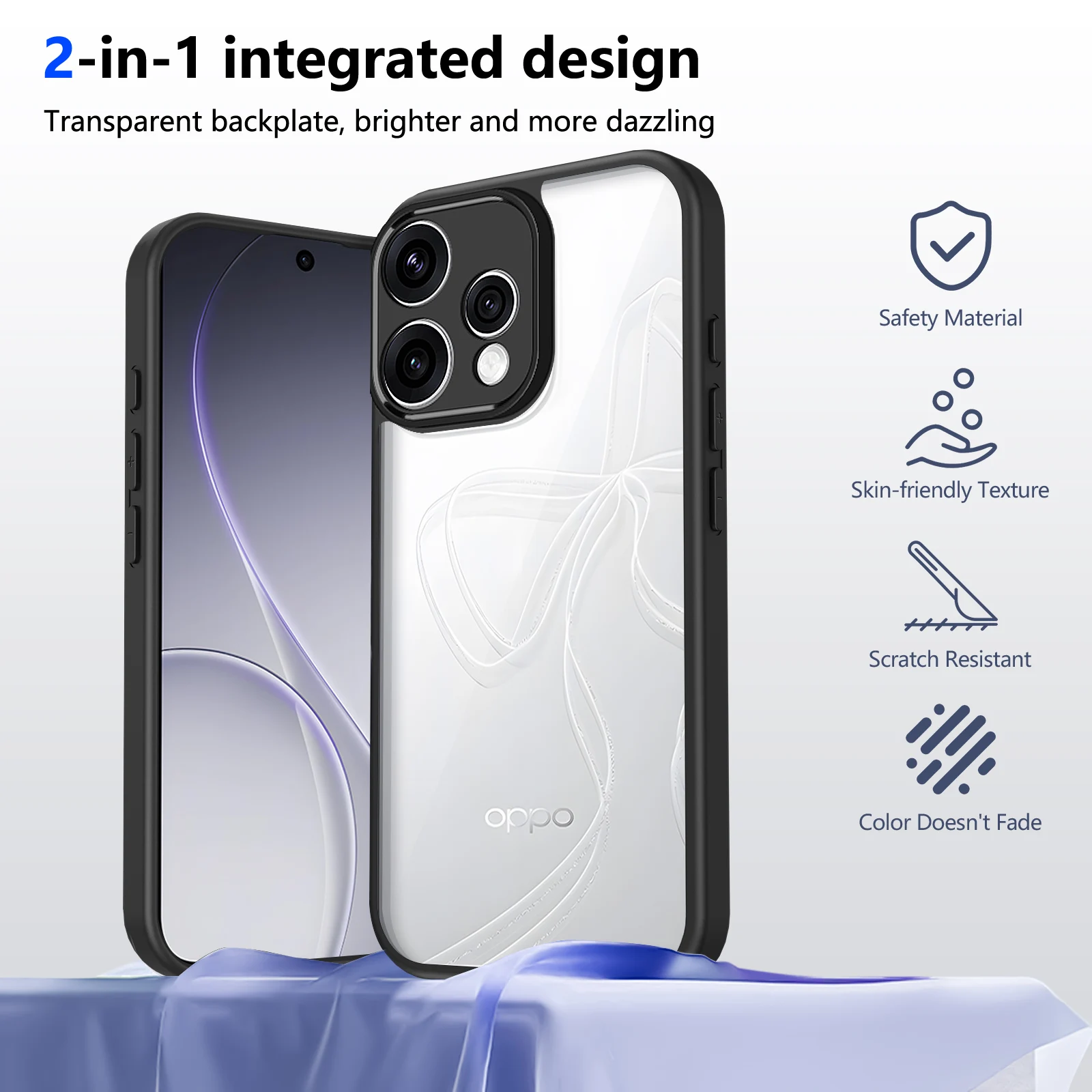 Oppo Reno15 5G CPH2825 Case Air Cushion Shockproof Silicone Bumper Clear Matte Back Cover Hard Phone Case for Oppo Reno 15 5G