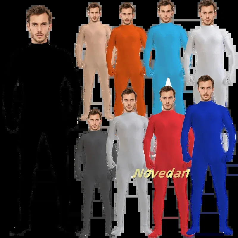 

Tight Fitting Women Men Jumpsuit Zentai Suit Solid Color Clothing Dance Bodysuit Stage Performance Halloween Cosplay Costume