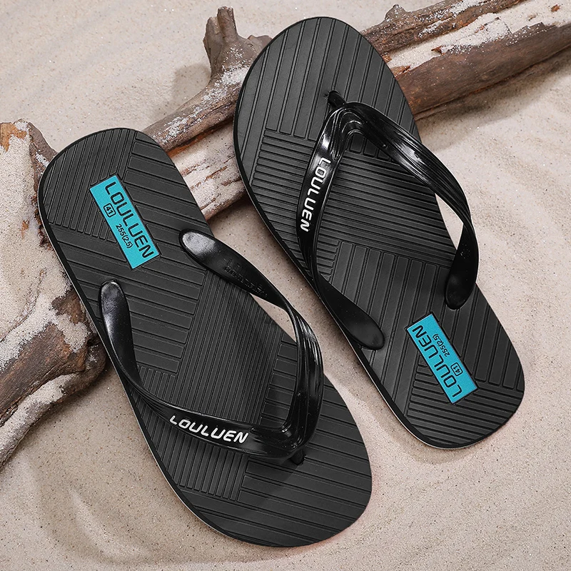 

Summer Men's Solid Color Fashionable Soft-soled Anti-slip Quick-drying Lightweight New Indoor Beach Sandals Flip-flops