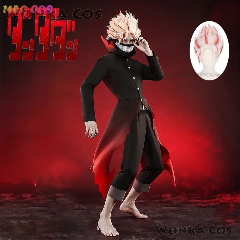 Okarun Ken Takakura Cosplay Kostuum Anime Dandadan Cosplay Masker Mannen Zwart Pak Okarun Cosplay Masker Bril Mannen Halloween Pak