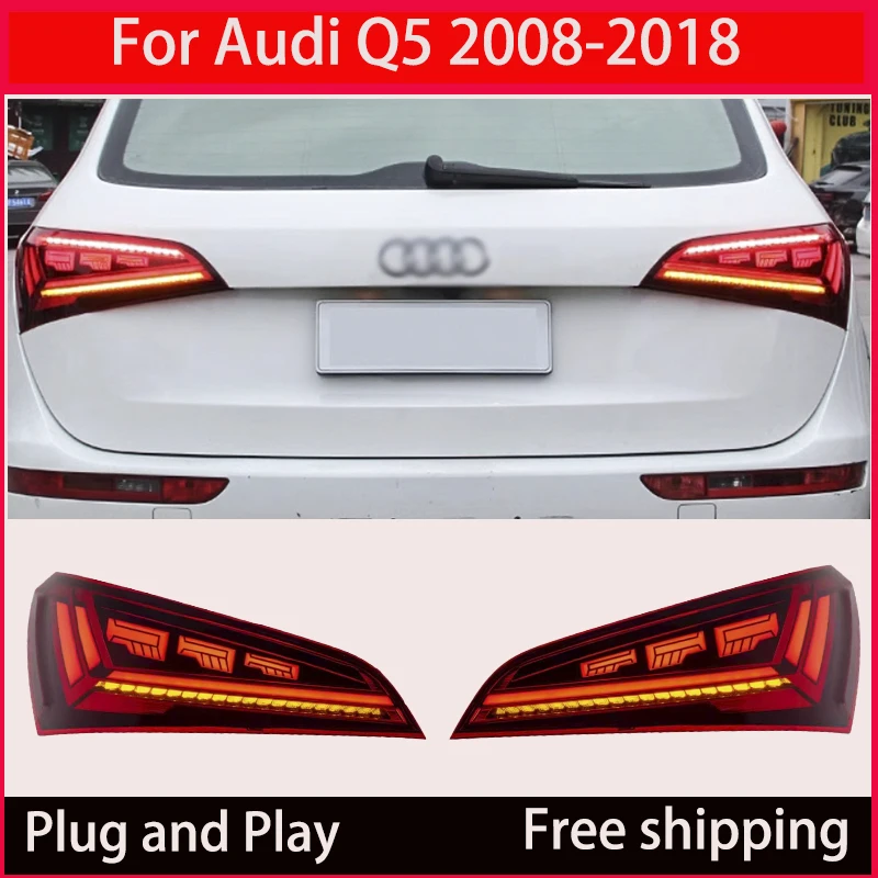 

For Audi Q5 LED taillight assembly 2008-2018 DRL dynamic signal lights upgraded to Q5L streamer turn signal brake lights