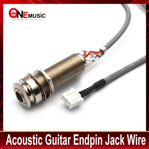 Imagen 1 del producto Cable Jack Endpin para guitarra acústica, conector Jack de 6,35 pines, enchufe de 3 pines