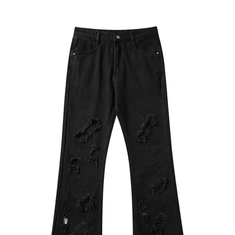 Unisex Schwarze Jeans Frauen Vintage Beliebte Koreanische Stil Harajuku Sommer Hohe Taille Grundlegende Gemütliche Loch Einfarbig Kleidung Hosen