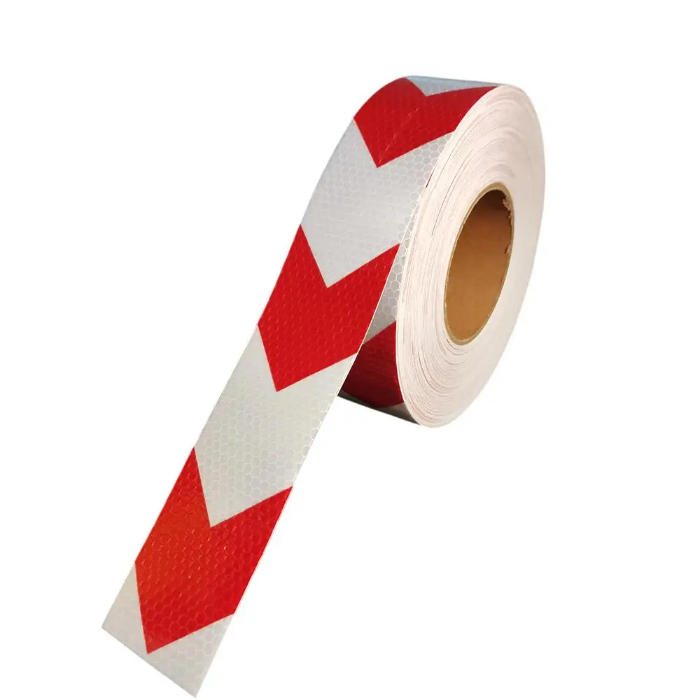 

5cm*25m Arrow Reflective Adhesive Tapes White Red Waterproof High Visibility Reflectors Warning Sticker For Car Motorcycle Truck
