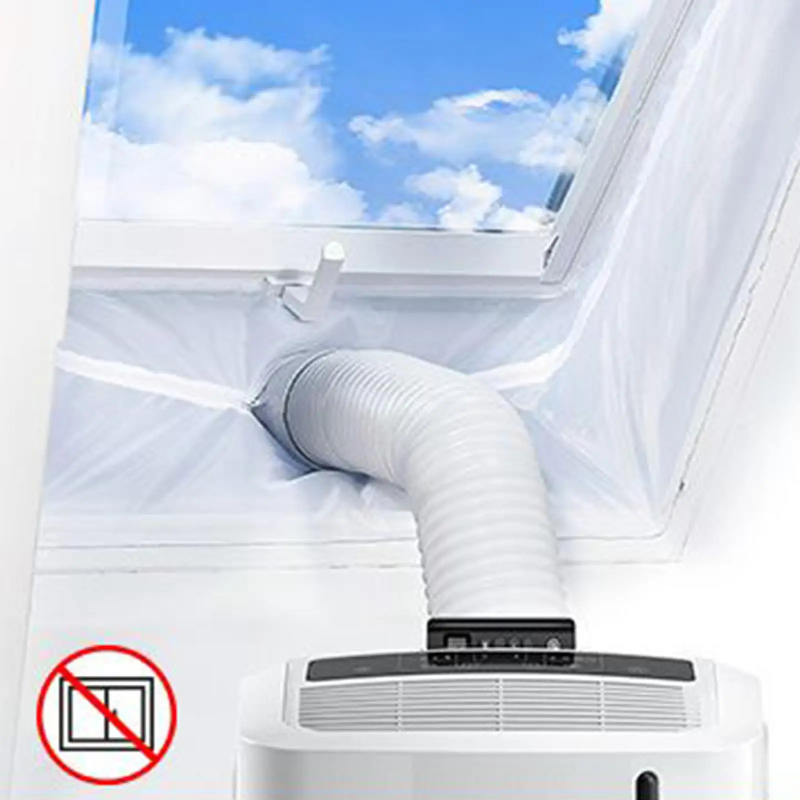 300CM AC Window Seals Kit Portable Air Conditioner Sealing Effect Window Vent Kit Waterproof Hot Air Stop Guard Keep Cool
