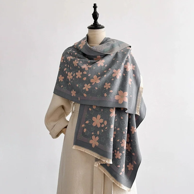 

Элегантный шарф с геометрическим дизайном, имитация кашемира, мягкая теплая универсальная шаль, холодостойкий ветрозащитный шарф-одеяло на осень-зиму