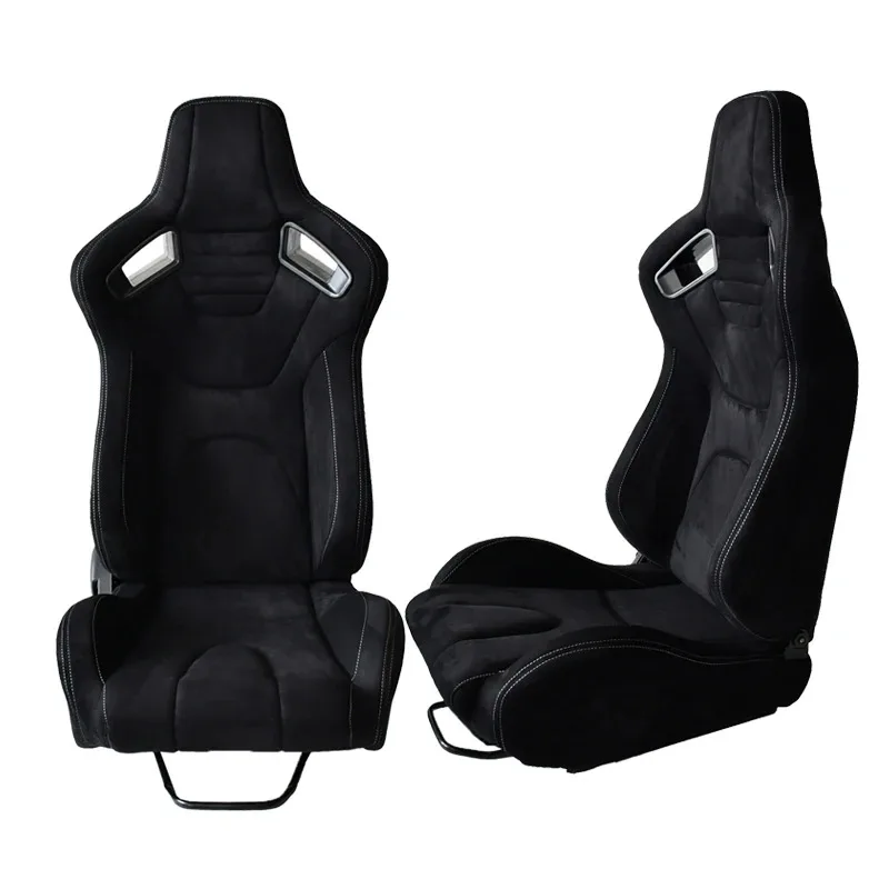 Racing Seat Reclining Suede Velvet Leather Racing Seat Double Sliding Adjustable Car Seat