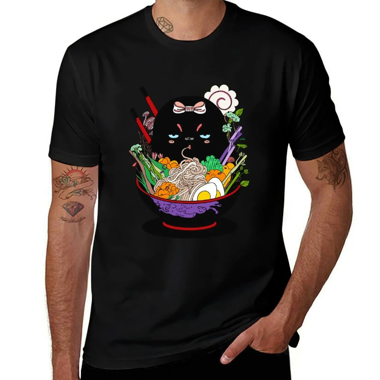 

Ramyun Monster T-Shirt Short sleeve tee tees Anime t-shirt blue archive black t-shirts for men