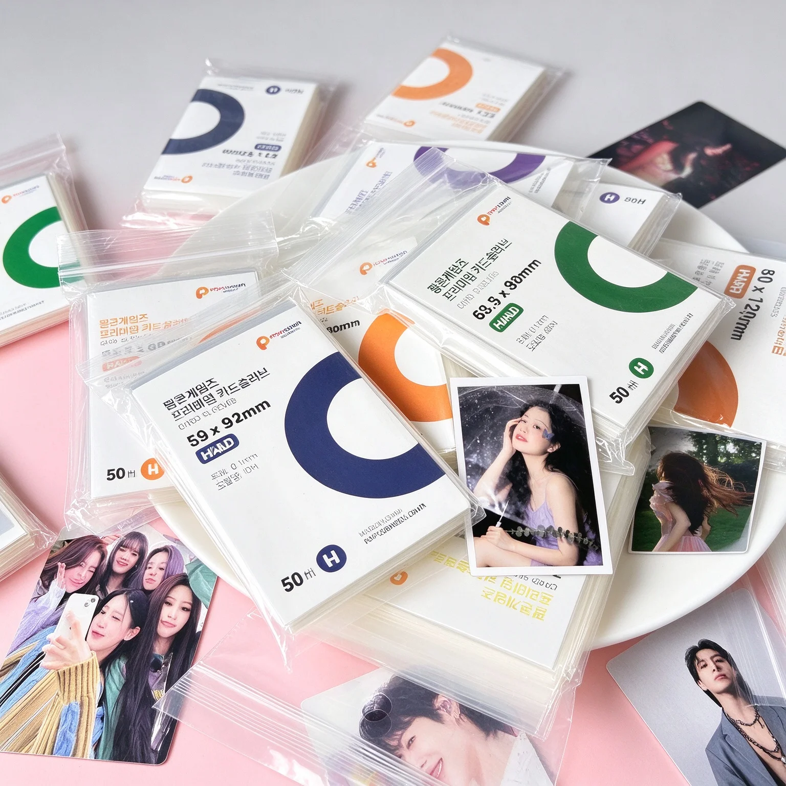 50Pcs 61x91mm Hard Card Sleeves Thick Trading Card Protectors Acid-Free PVC-Free Deck Protector Sleeves for TCG Kpop Photocard