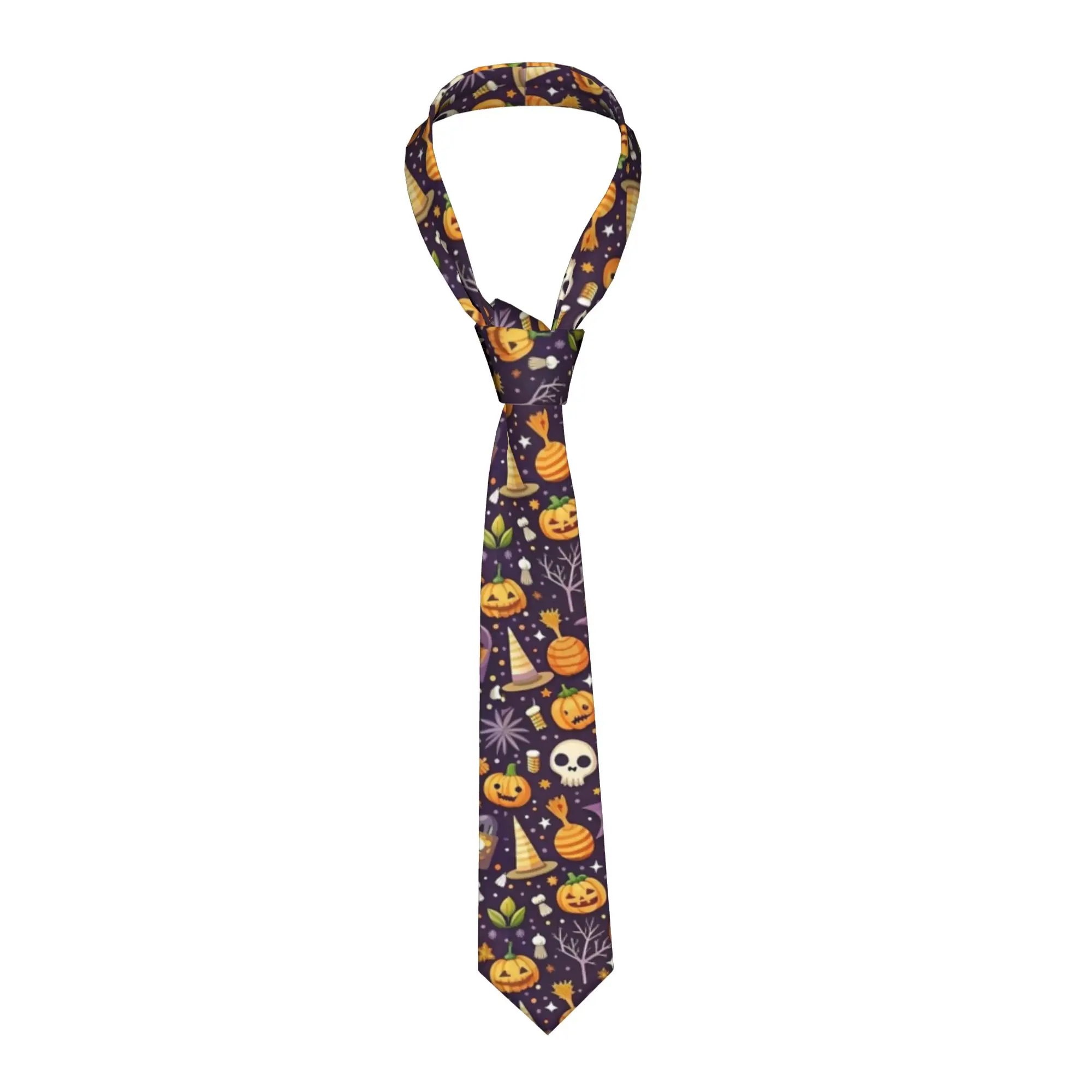 Halloween Seamless Spooky Fun Unisex Neckties 8 cm Narrow  Neck Ties for Men Daily Wear Cravat Wedding Accessories  Business