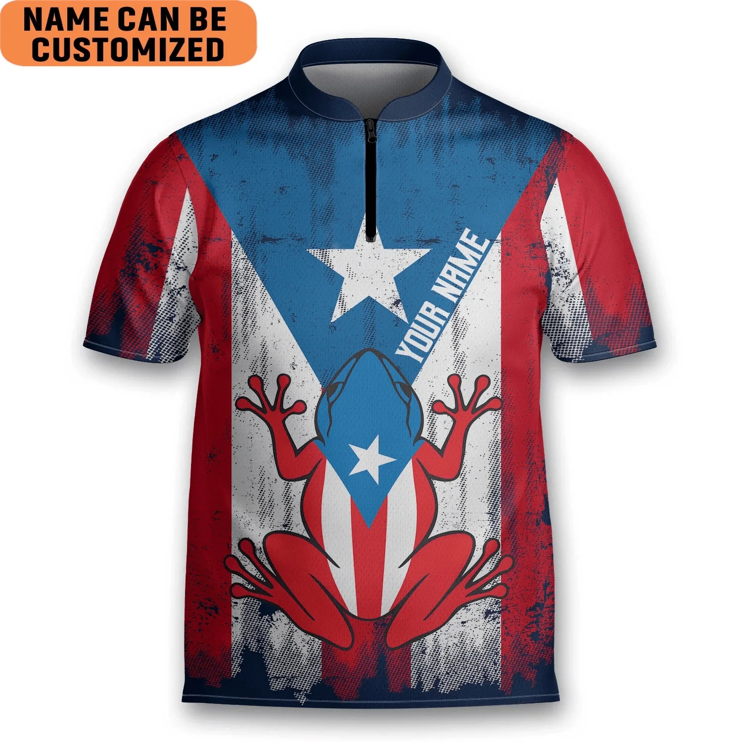 

Customize Name Puerto Rico Flag 3D Printed Men's Zipper Polo Shirt Summer Unisex Casual Shirt Gift For Darts Player POL107