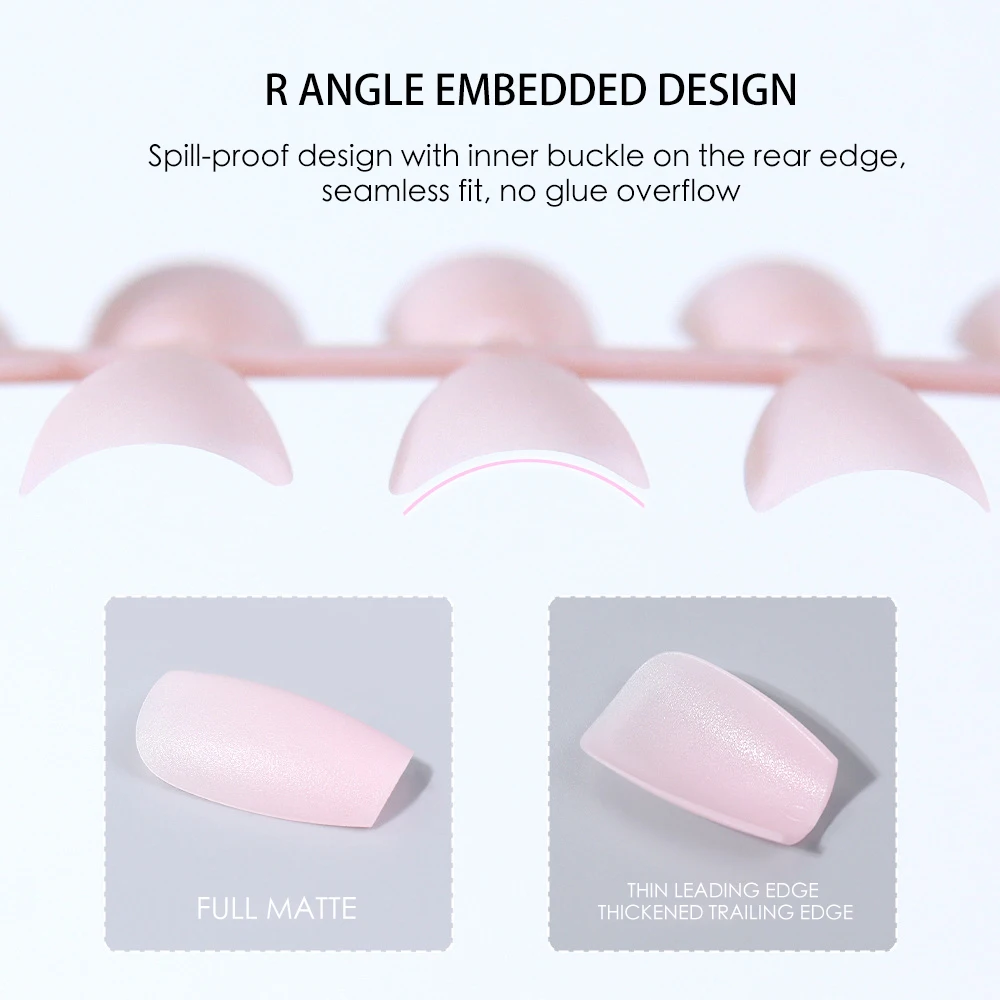 240pcs Upgraded Matte Colored Soft Gel press on Nail Tips Pre-shaped Full Cover Medium Almond False Nail for Nail Extension