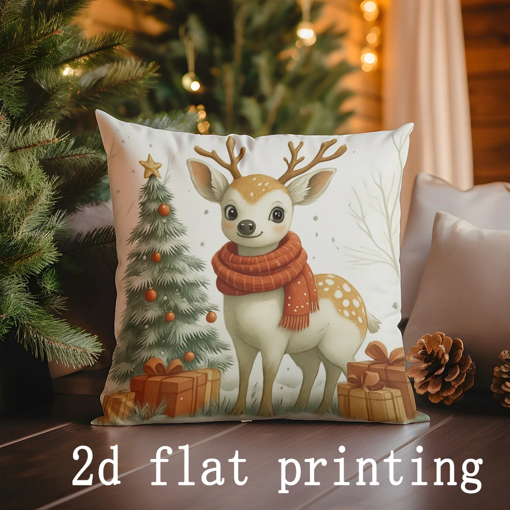 Funda de almohada con temática navideña para decoración del hogar, diseños adecuados para sofá, dormitorio, funda de almohada