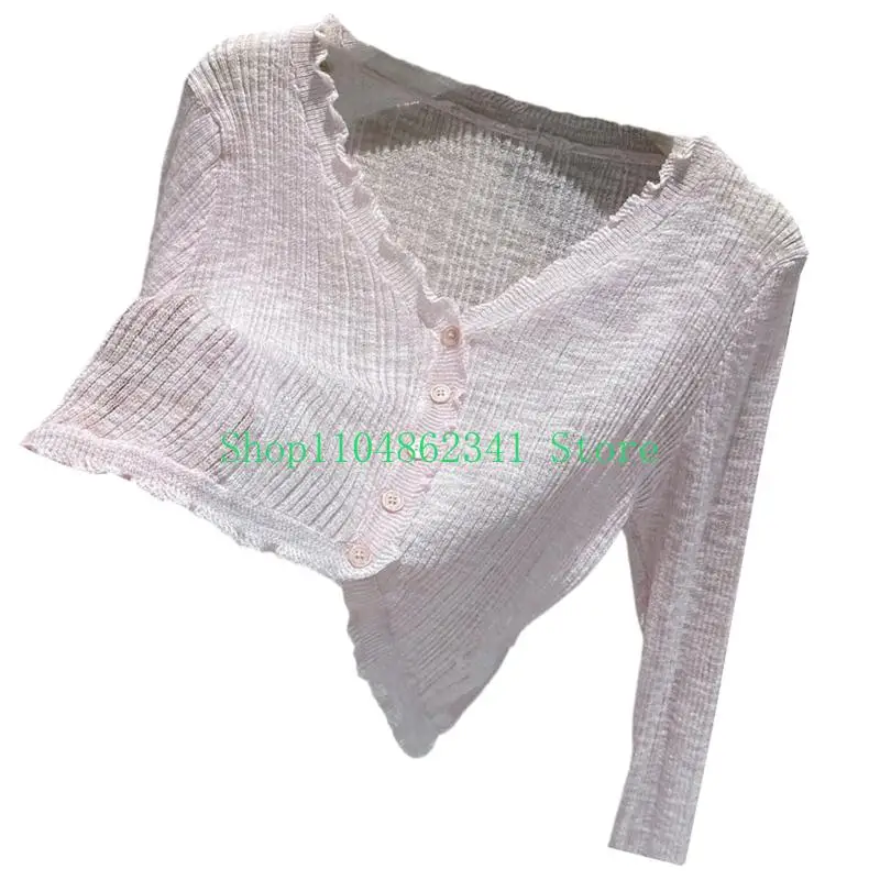 5ASD Estacky Summer Cardigan для женщин Fit Longever Lightweight Light Top Top Top Top Color V -шея в верхней одежде