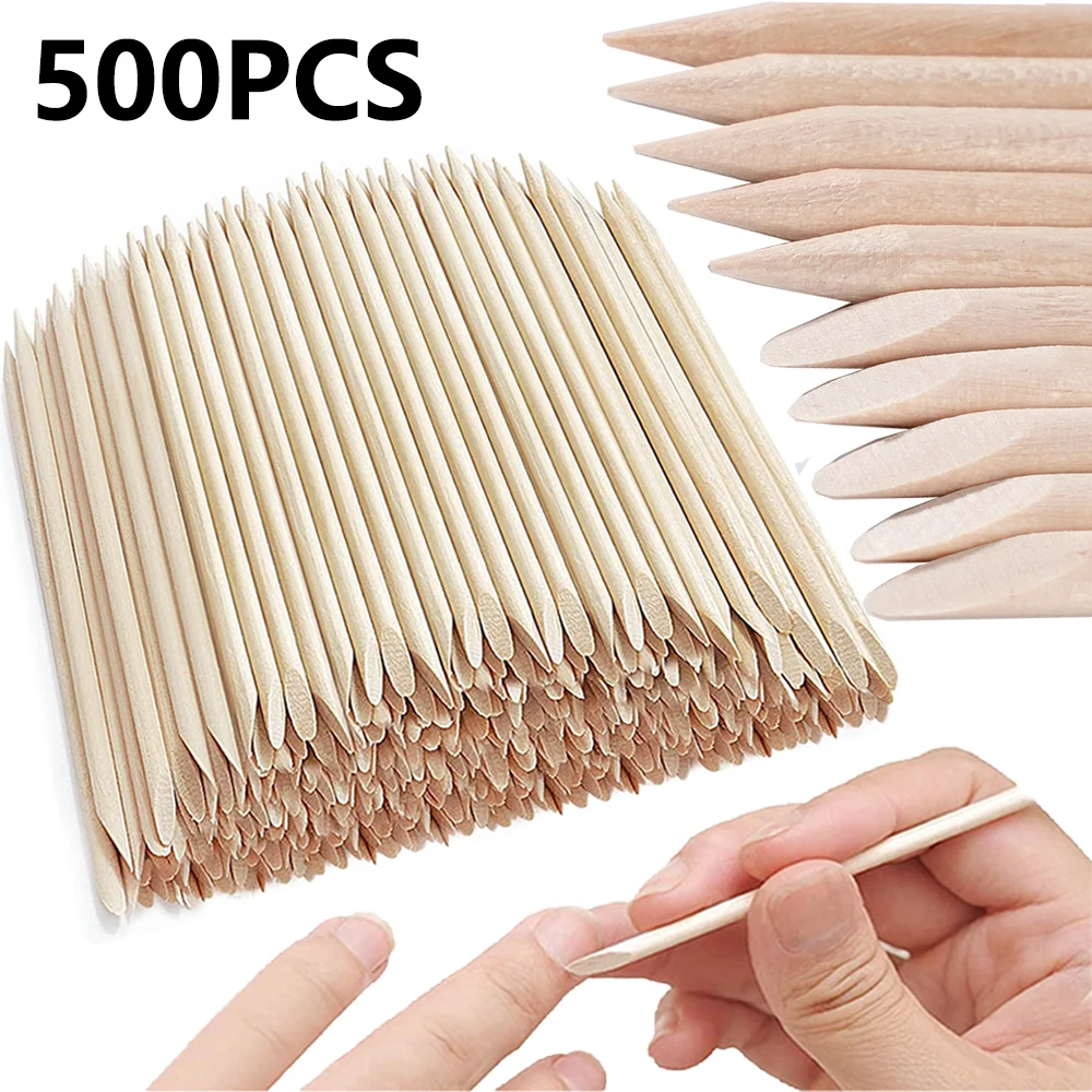 

500/1000 шт., толкатель для дизайна ногтей, оранжевые деревянные палочки, толкатель для удаления кутикулы, стразы, удаление точек, инструменты для ухода за маникюром и педикюром