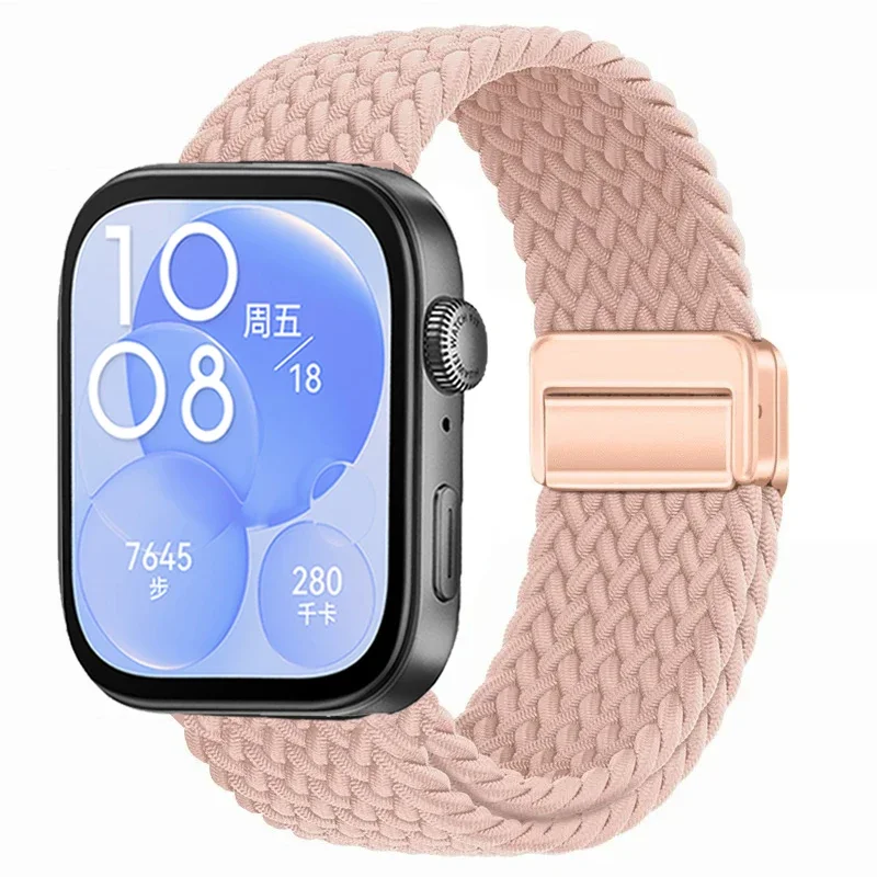 Magnetic Buckle Strap for Huawei Watch Fit 3 Nylon Loop Bracelet Correa for Huawei Watch Fit 3 Smart Metal interface Wristband