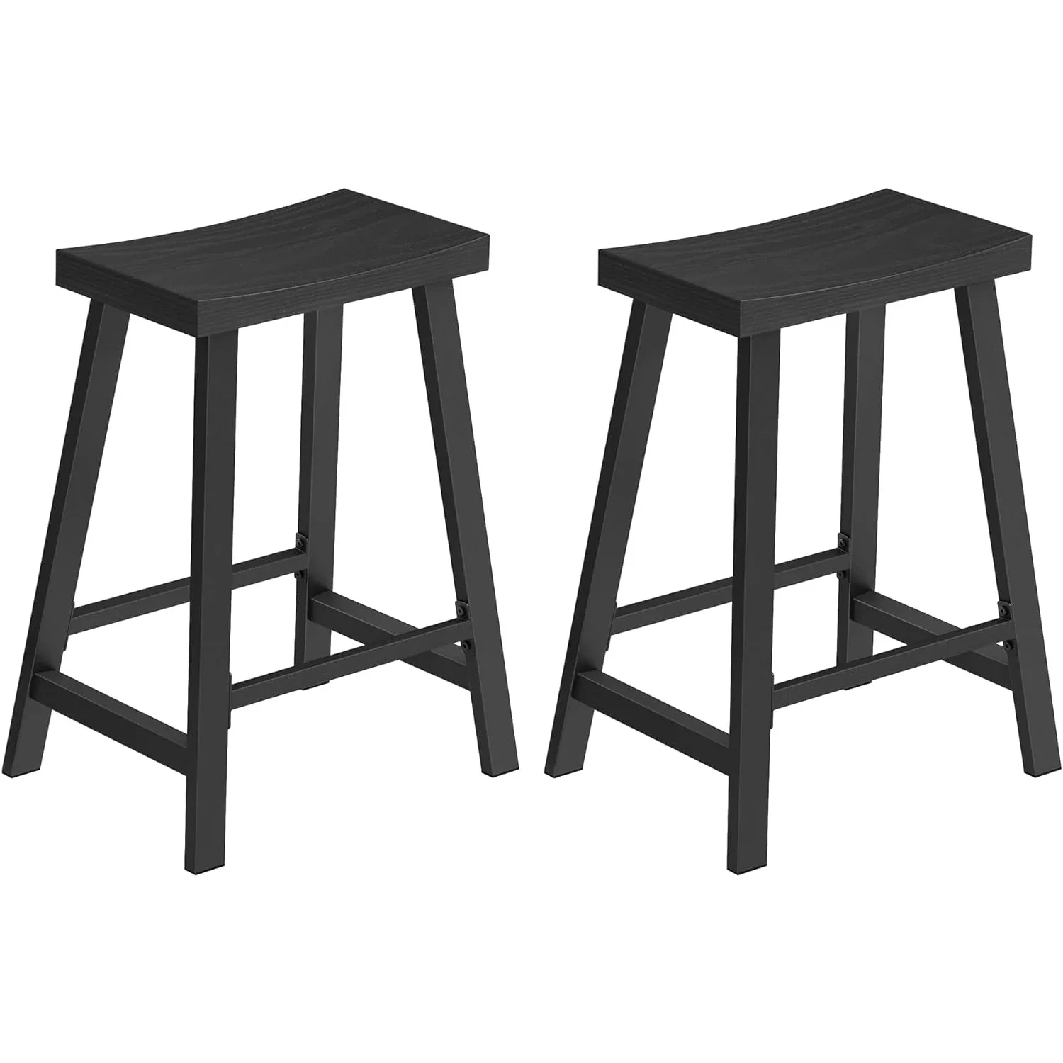 VASAGLE Bar Stools, Set of 2 Bar Chairs, Kitchen Breakfast Bar Stools with Footrest, 23.6 Inches High, Industrial in Living Room