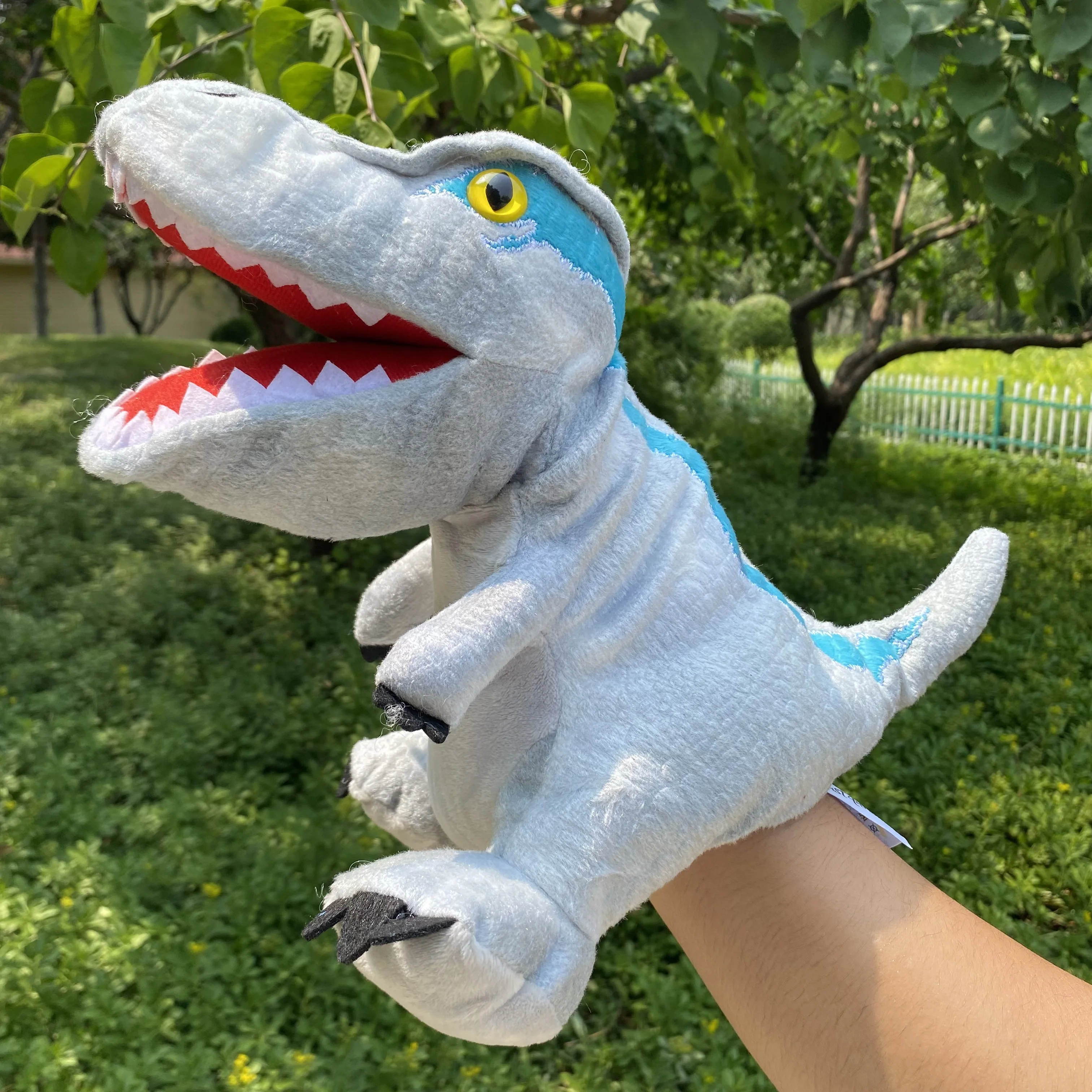 25-40cm Dinosaurier Plüsch Handpuppen lebensechte Triceratop Tyranno saurus Rex Handpuppen für Kinder Erwachsene Muppets