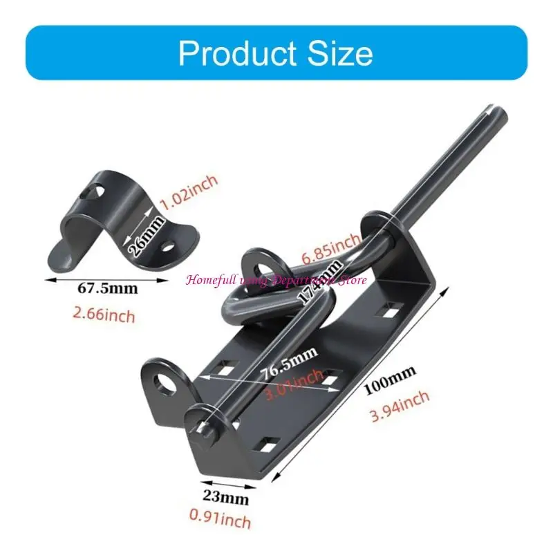  Strong Iron Sliding Bolt Latches Left Right Gate Secure for Gate Sheds & Barns with Easy Installation