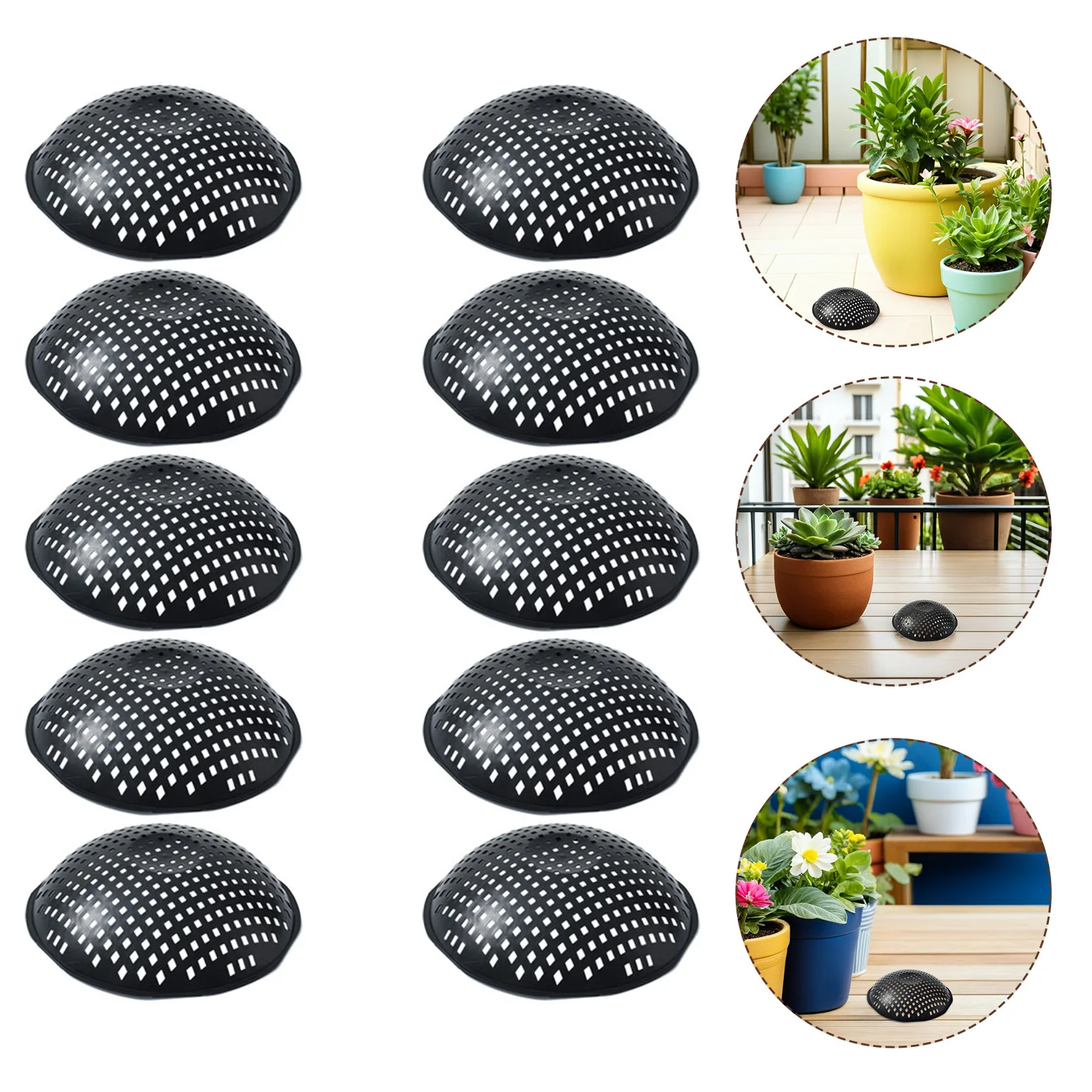 

10Pcs Flower Pot Hole Mesh Pads Wear Resistant Plastic Planter Bottom Grid Mat Bonsai Pot Drainage Hole Screen