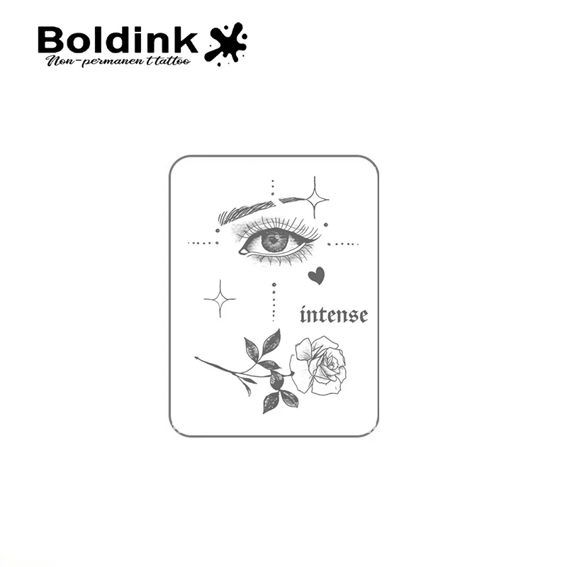 Boldink Intense Eye and Rose Temporary Tattoo,Lasts To 15 Days New Technology Magic Waterproof Semi Permanent Sticker.