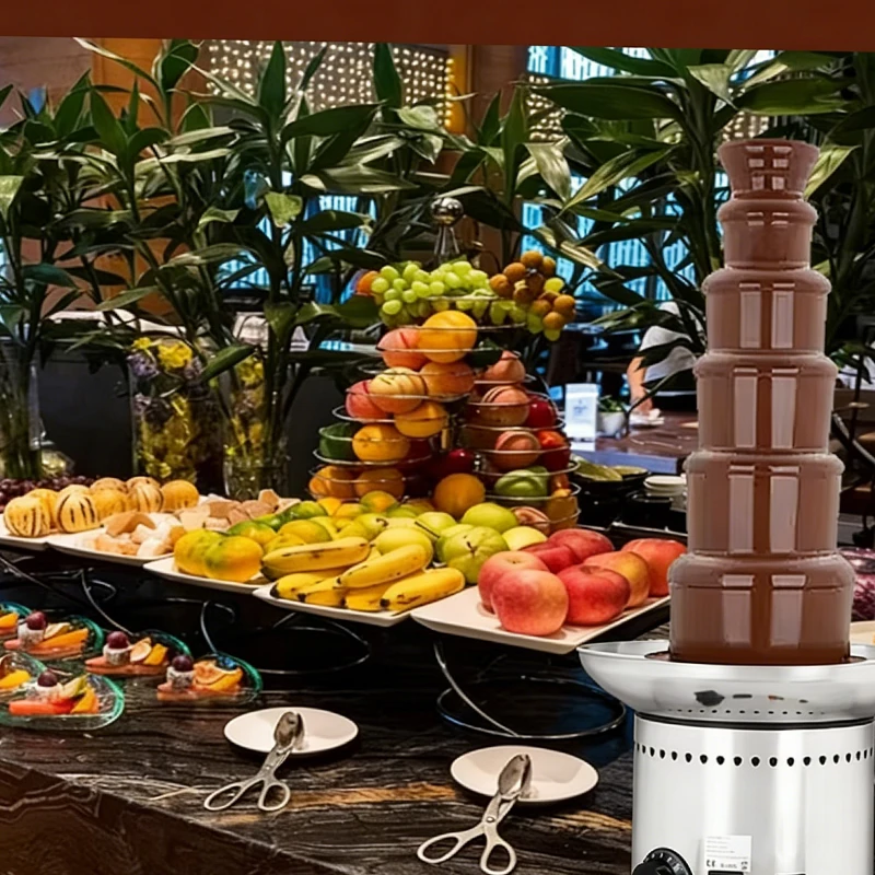 Automatic Hot Chocolate Fountain Machine with Constant Temperature Candy Waterfall Dispenser with Base for Home Use