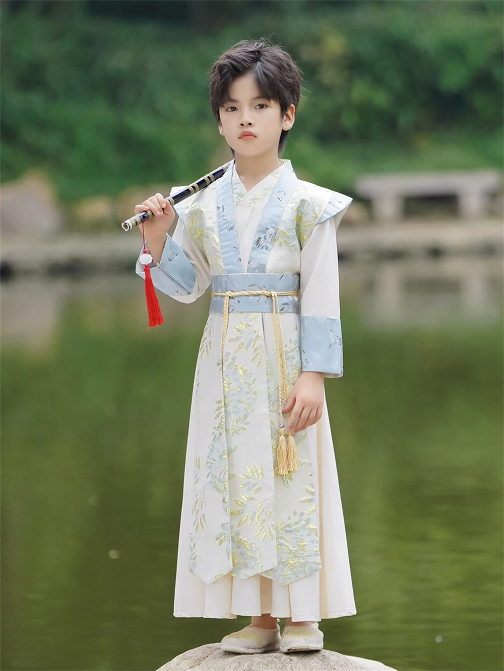 Conjunto de traje Hanfu para niños, traje Tang tradicional chino, bata antigua, ropa de actuación de escenario para niños, nuevo