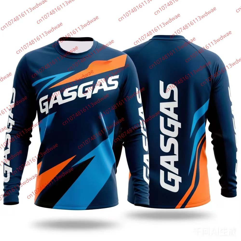 

Outdoor Style Motorcycle riding suit T-shirt GASGAS Men's Long-Sleeve Quick-Drying Motorcycle Clothing Breathable Cycling Suit