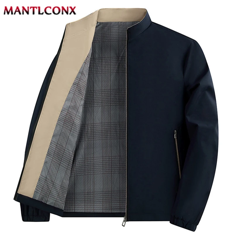 

Spring Autumn Zip Up Jacket Men Luxury Social Jackets for Men Office Dress Coat Stand Collar Casual Men's Jacket Outerwear Black