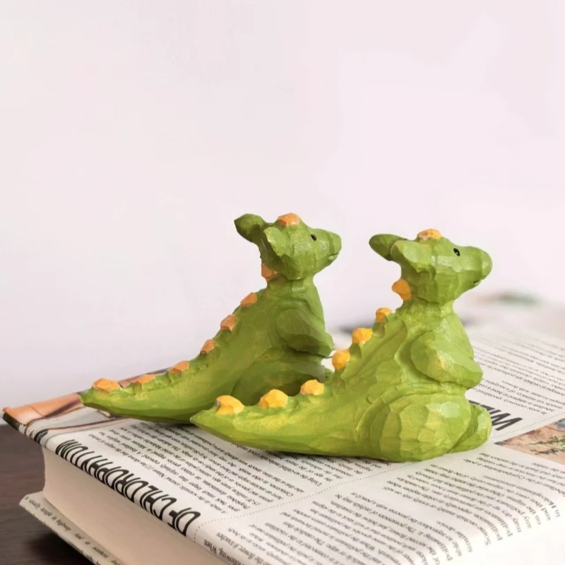 جميل ديناصور الخشب النحت الجدول البيت التماثيل مخلوق ما قبل التاريخ هدية عيد ميلاد يدويا زينة علم الحفريات #4