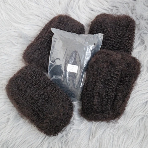 50 g/unidad QVR 4C Afro rizado cabello humano a granel para Locs trenzado paquete de cabello Remy 10-18 pulgadas cabello Remy brasileño a granel sin trama Natural