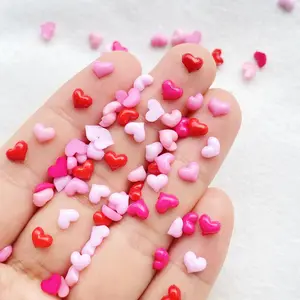 200pcsかわいい樹脂ミニハート型デザインフラットバックオーナメントジュエリーマニキュアヘアウェアアクセサリー 12ベストセールス融解アイスクリーム彫刻-3