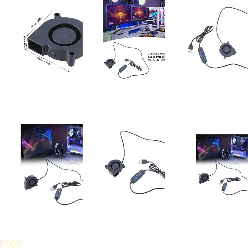 

CS1W 5015 Brushless Cooling Fan USB 5V Printer Fan 50x15mm USB Fan with Switch Adjustable Speed 3500RPM for PC Printer