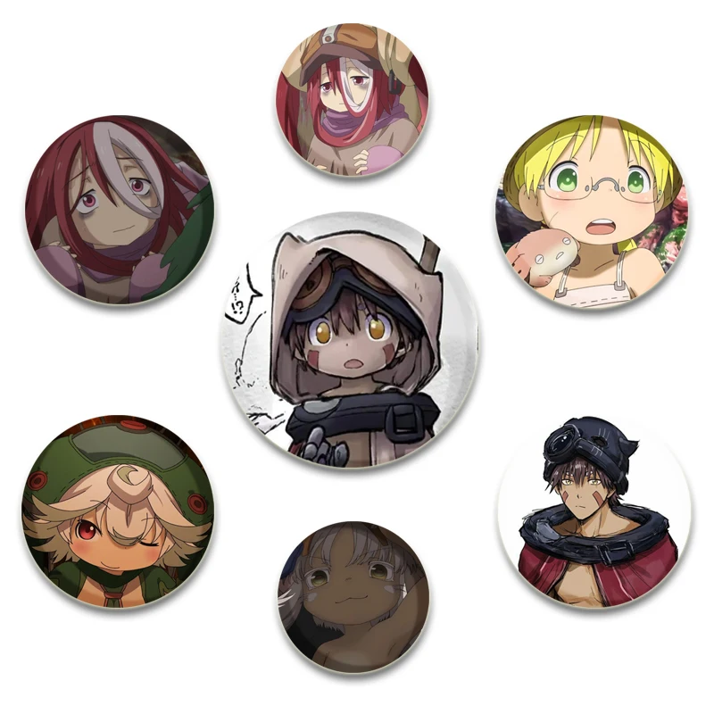 58/44/32mm Anime Made in Abyss Simple Button Pins Snap Brooches Daily Fashion Decoration Birthday Anniversary Ideal Gifts