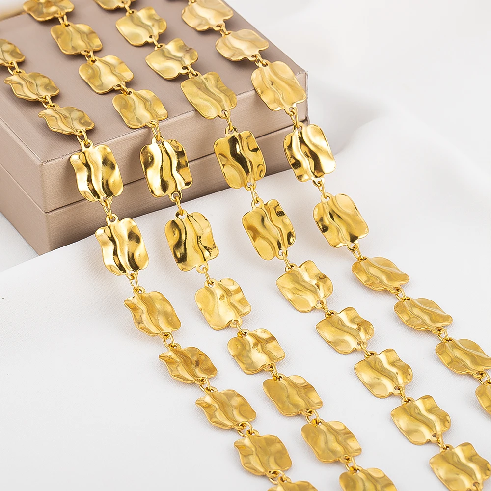 

1 Meter Stainless Steel 12.5x19mm Square Link Chains for Jewelry Making Gold Plated Link Chain DIY Necklaces Bracelets Wholesale