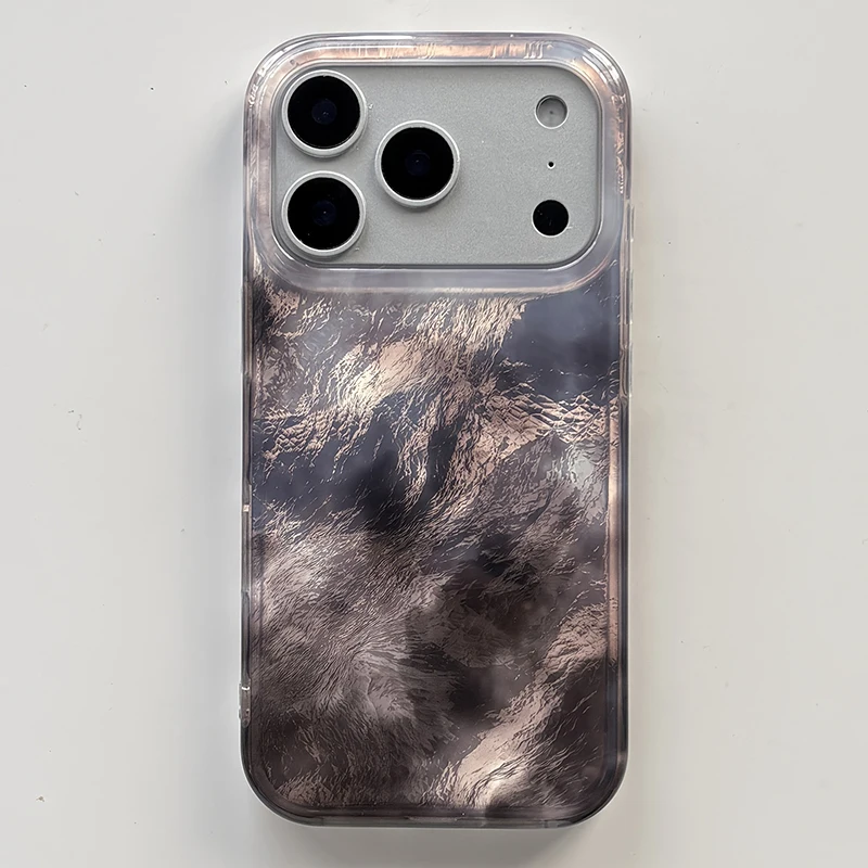 

Charcoal Gray Created-Emerald Agate Red Tri-Color Phone Case For iPhone 17 16 15 14 13 12 11 Pro Max XS X XR 7 8 Plus 16E Cover