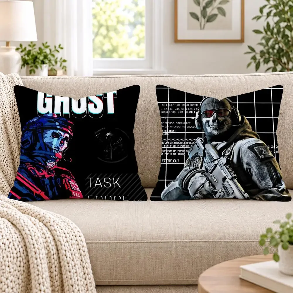 Classic Game C-Call of D-Duty Cushion Cover Short Plush Double-Sided Printing Sofa Living Room Throw Pillow Cover Home Decor